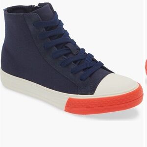 Mini Boden Navy / Coral boys high top
